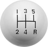 5 speed imprinted shift knob WHITE: 3/8"-16 for Hurst chrome sticks