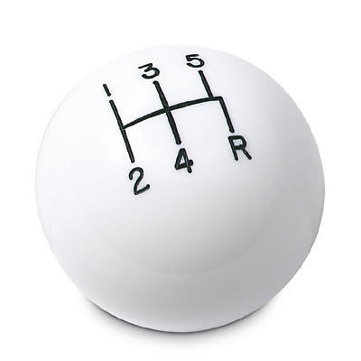 5 speed engraved shift knob WHITE: 7/16"-14 for 1992-1994 GM C/K 2500 full-size trucks