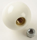 4 speed RDR engraved shift knob WHITE: 3/8"-24 for 1979 CJ 1956+ Dodge 1965+ Ford