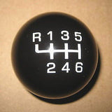 6 speed RUL engraved shift knob ball BLACK for 2015-2025 Ford Mustang + Focus & Fiesta