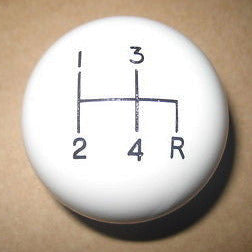 4 speed RDR engraved shift knob WHITE: 5/16"-18 for Morris Austin Mini Triumph MG Midget