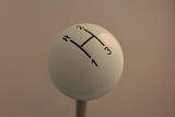 3 speed imprinted shift knob WHITE: 5/16"-24 for 1941-1978 Jeep CJ