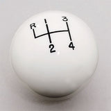 4 speed RUL engraved shift knob WHITE: 3/8"-24 for Buick Olds 442 AMC Mopar