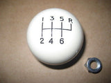6 speed RUR engraved shift knob IVORY: 3/8"-16 for Hurst chrome sticks