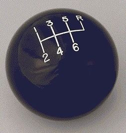 6 speed RUR engraved shift knob BLACK: 3/8"-16 for Hurst chrome sticks