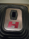 Super Boot w/ custom "Red H" trim - large rubber floor boot for Hurst chrome shifter sticks