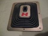 Super Boot w/ custom "Red H" trim - large rubber floor boot for Hurst chrome shifter sticks